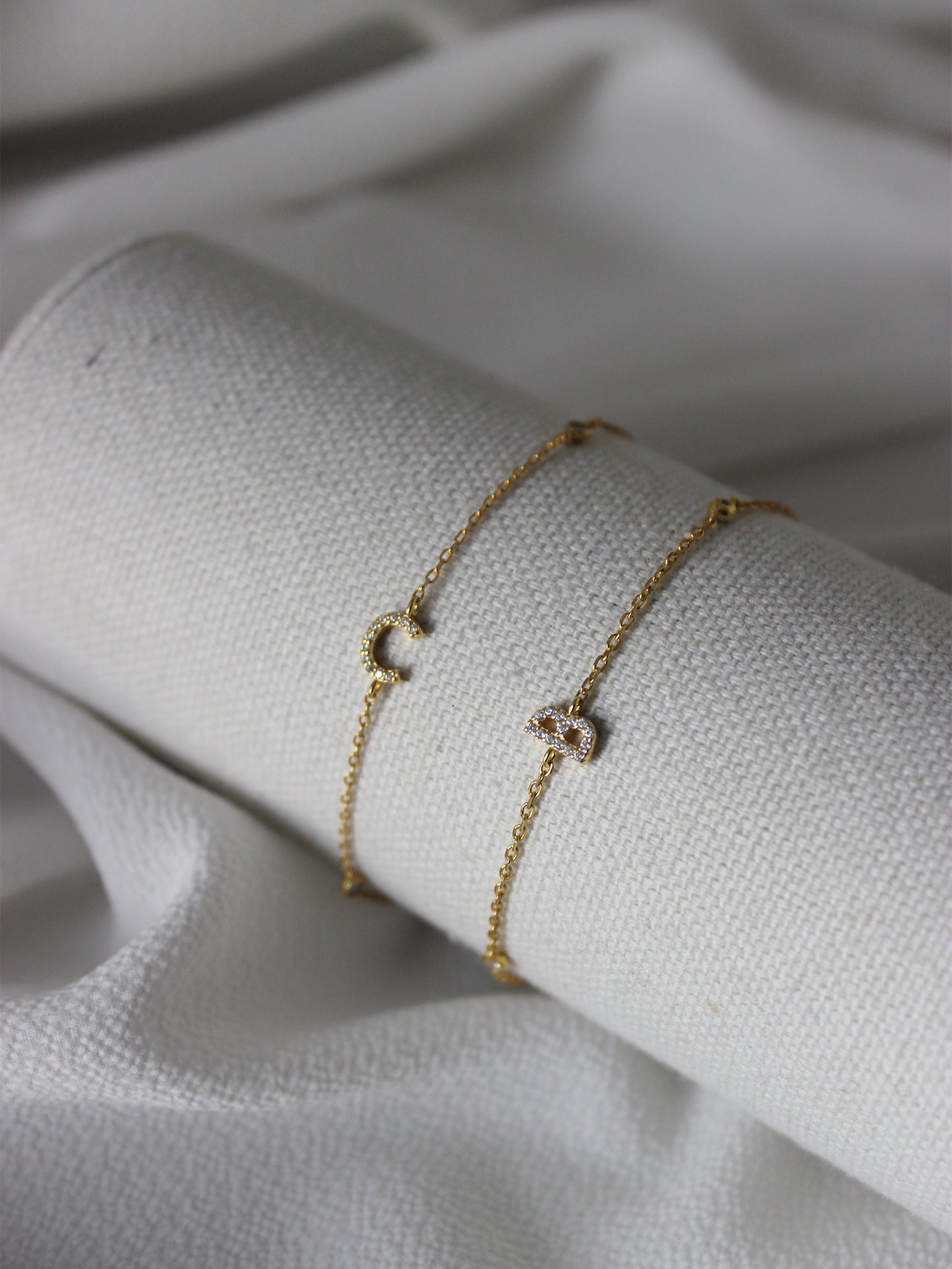 18K Vermeil Initial Letter Bracelets