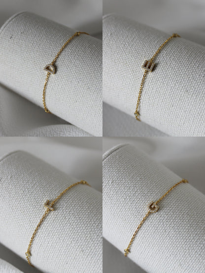 18K Vermeil Initial Letter Bracelets