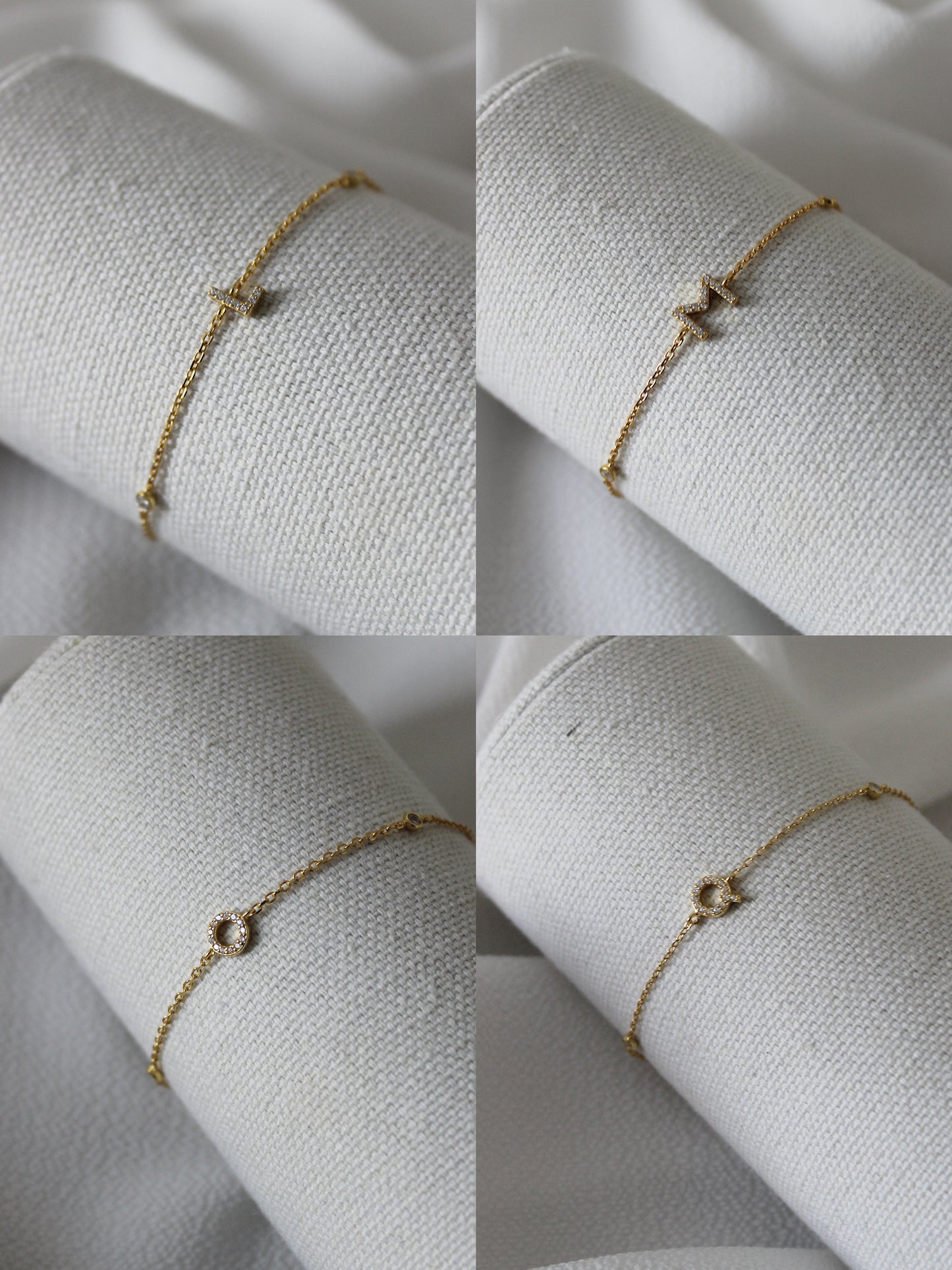 18K Vermeil Initial Letter Bracelets